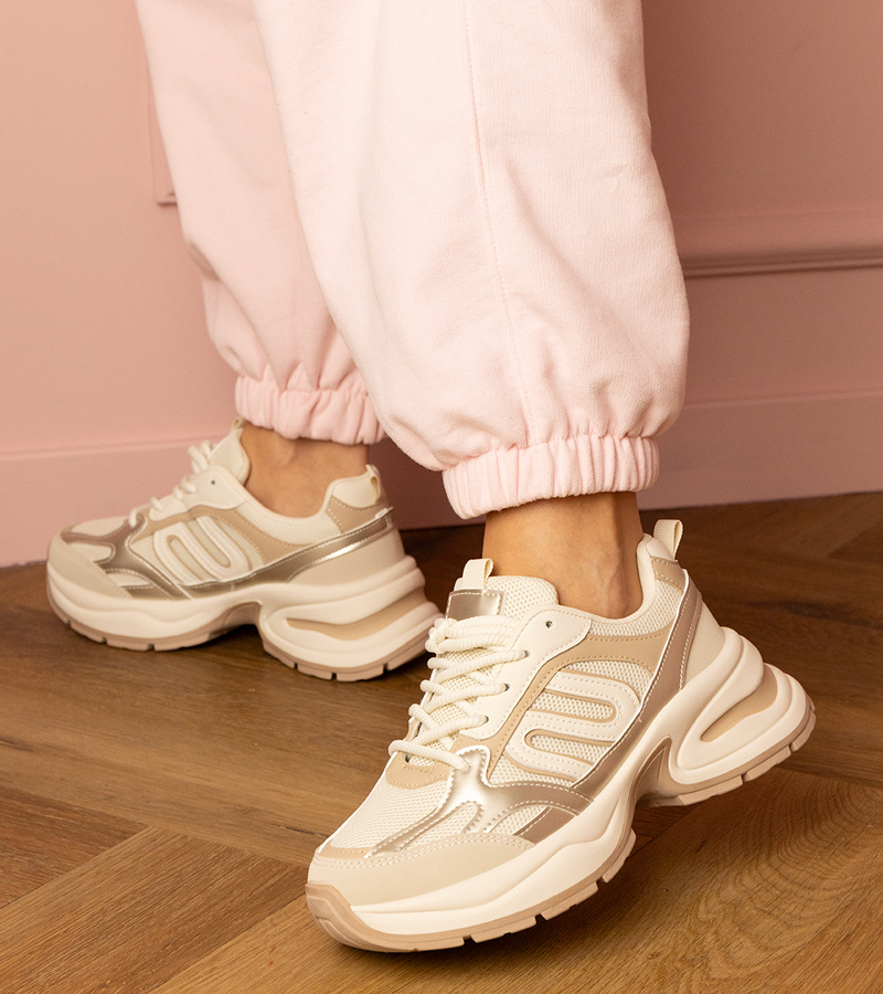 Gemre Adidași sport bej pe talpă masivă Aries