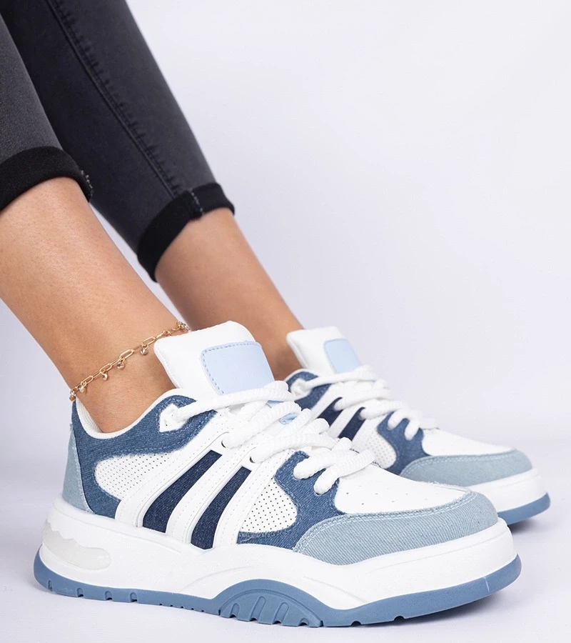 Gemre Sneakers pentru femei albastre cu șireturi masive Bartella