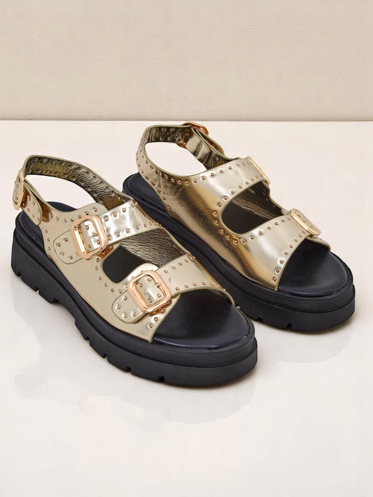 Resti Women&#039;s Thick Sole Sandals with Rhinestones Rocky Chic
