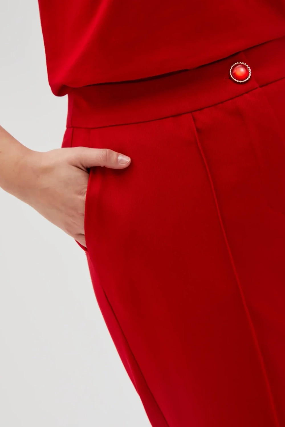 Marisse Women's Trousers L-Sp-4616 Red