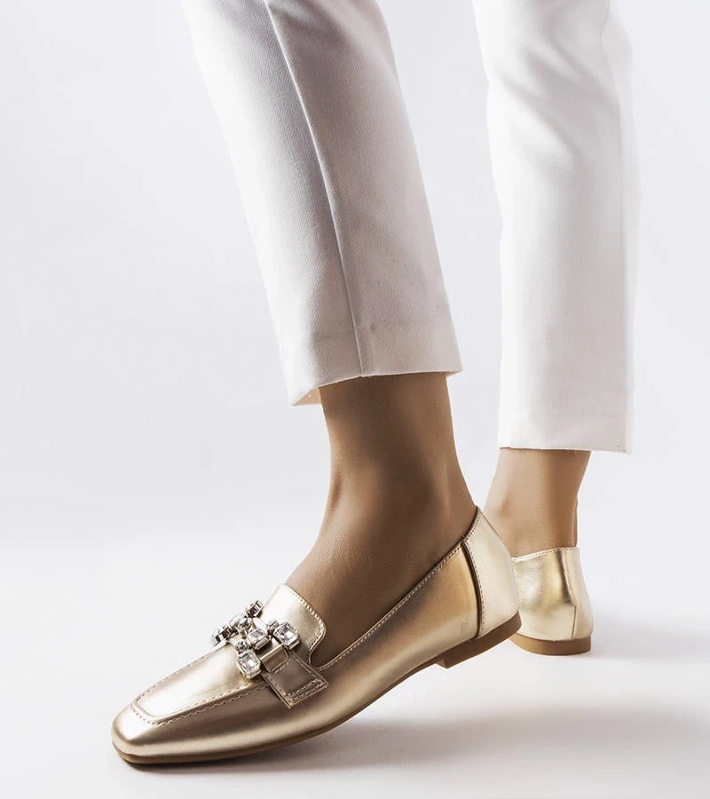 Gemre Mocasini din aur cu zirconii Marechal