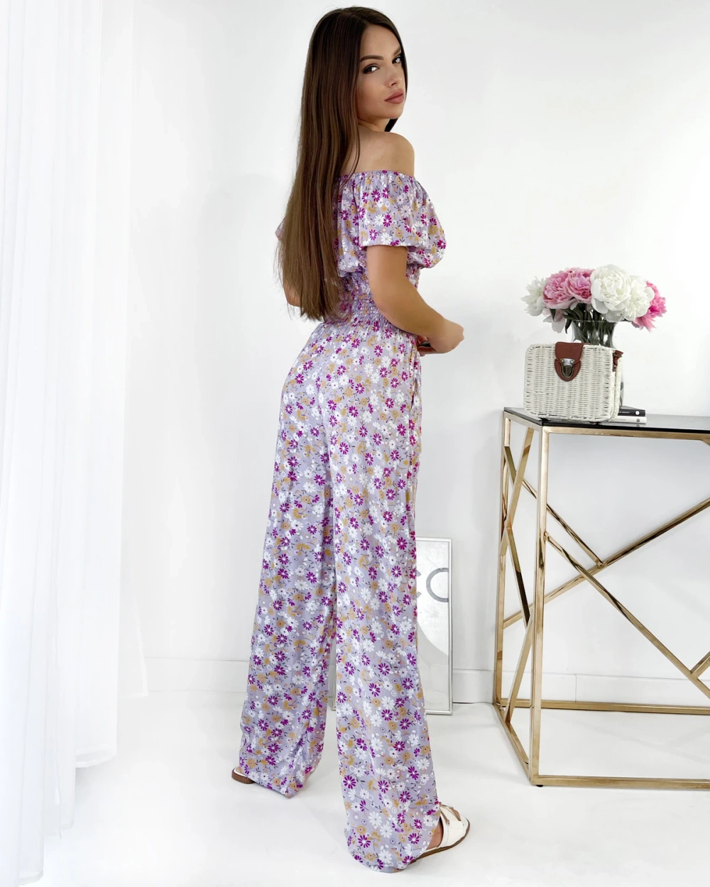 Resti Purple two-piece women's floral set