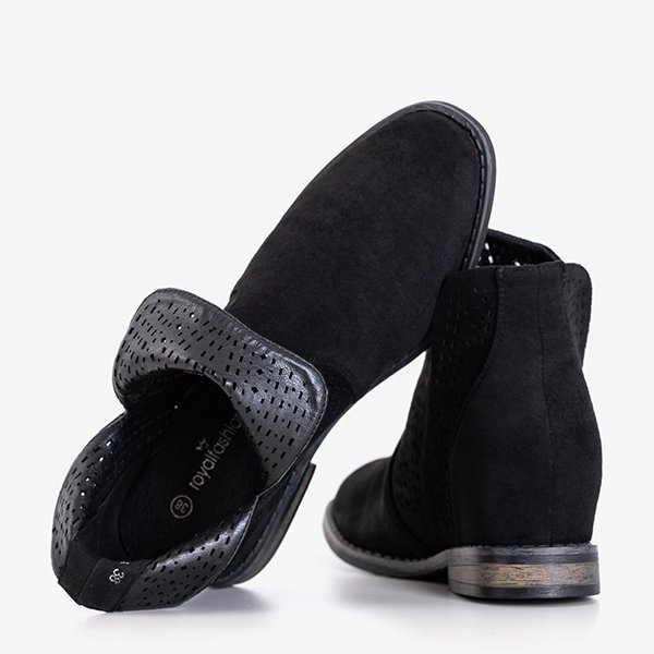 Resti Black ankle boots on a hidden wedge like cowboy boots Besiks - Footwear