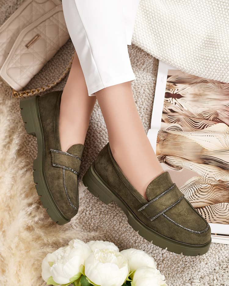 Resti Women's moccasins with zircons Eroime