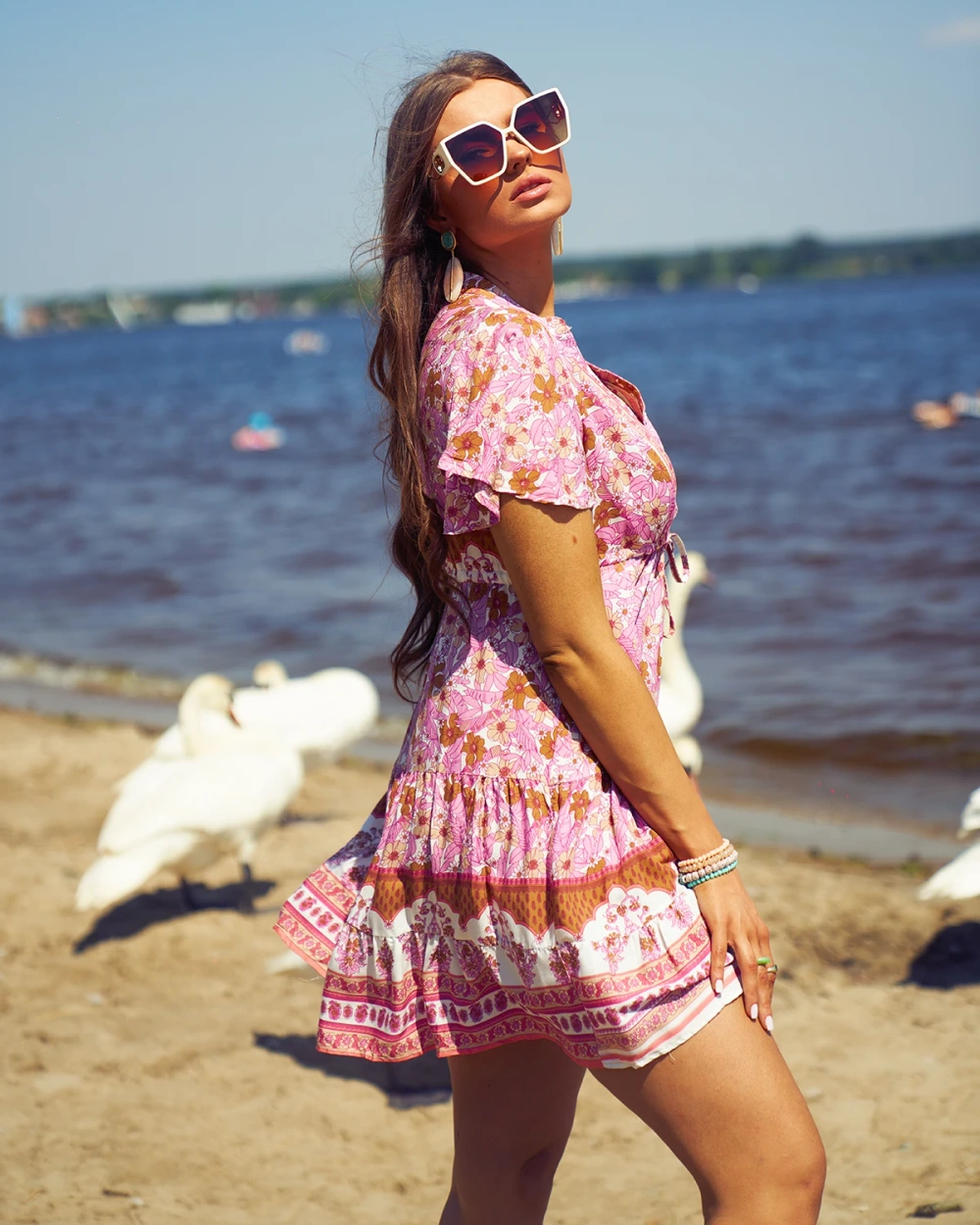 Resti Summer pink women's short dress