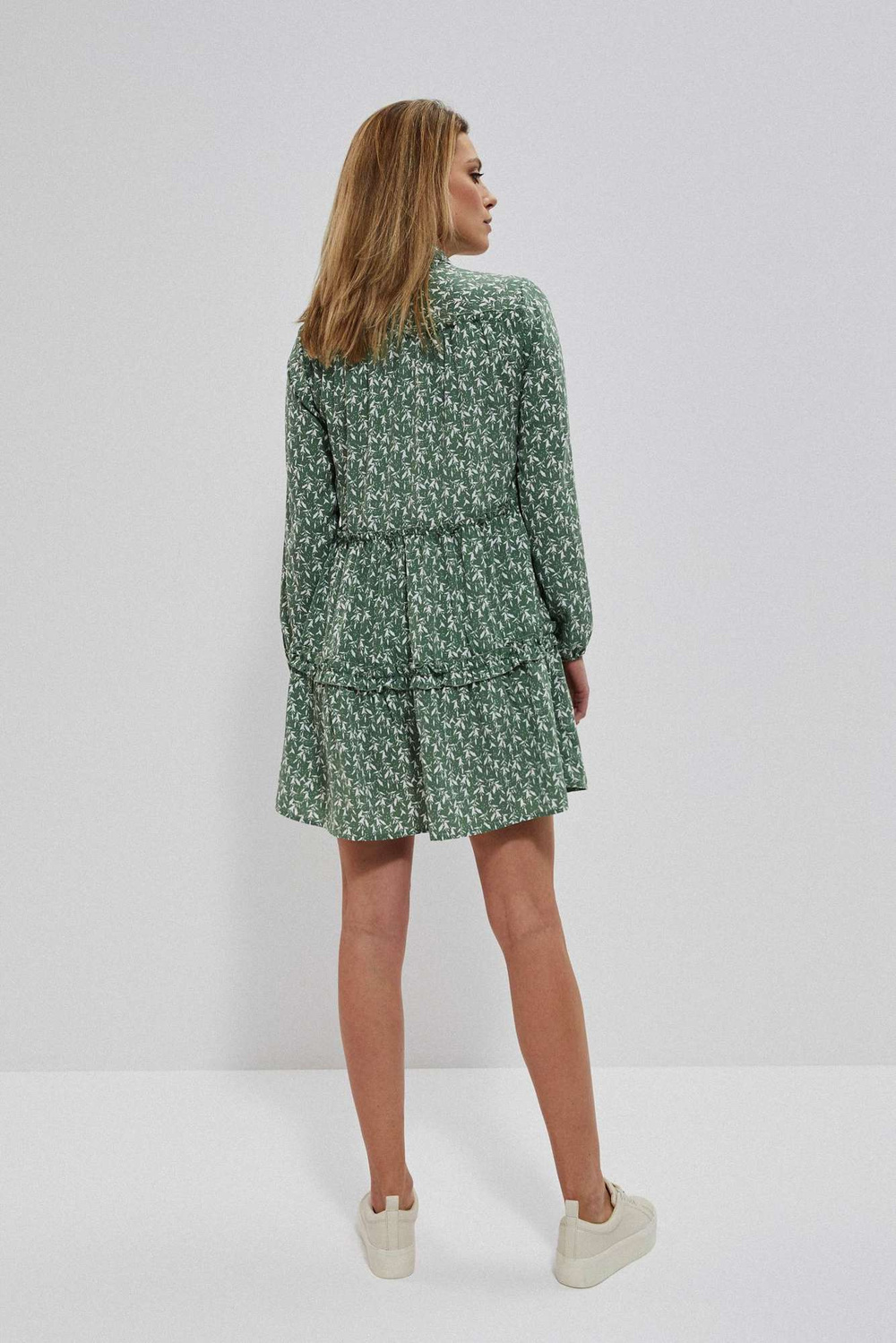 Marisse Patterned Dress With Ruffles L-Su-3723 Forest