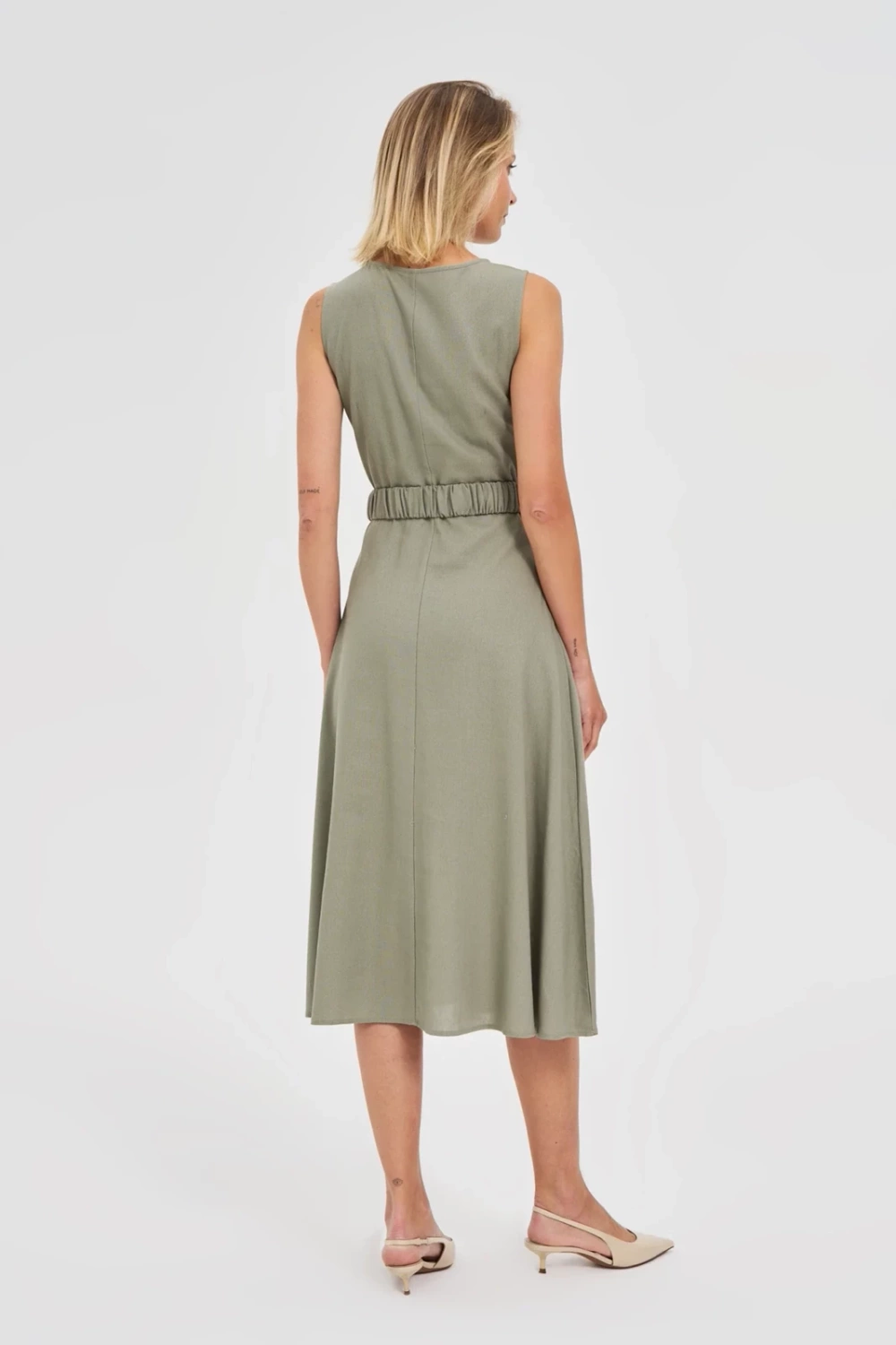 Marisse Olive Dress With Belt