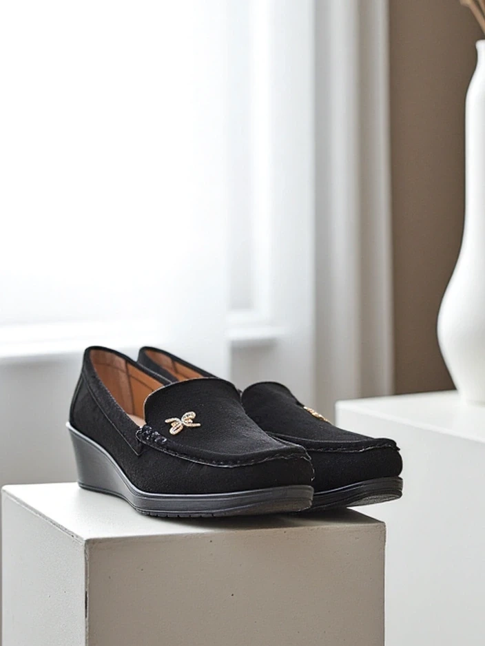 Resti Women&#039;s moccasins on a low wedge Lomman