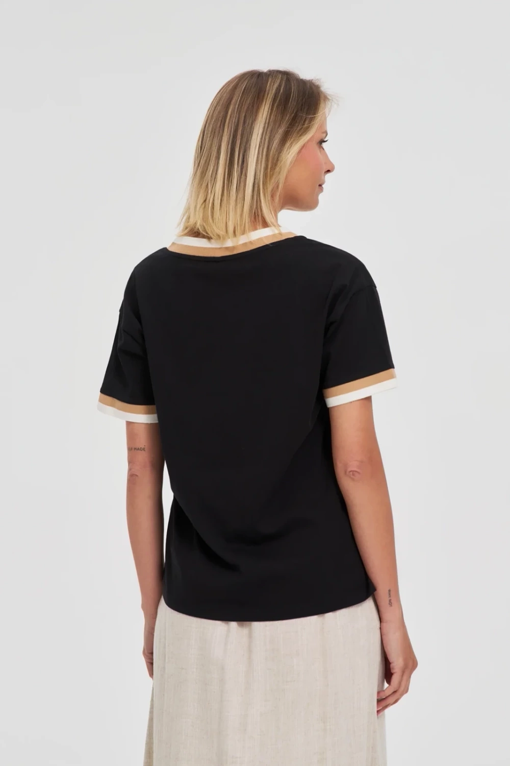Marisse Black Cotton Blouse