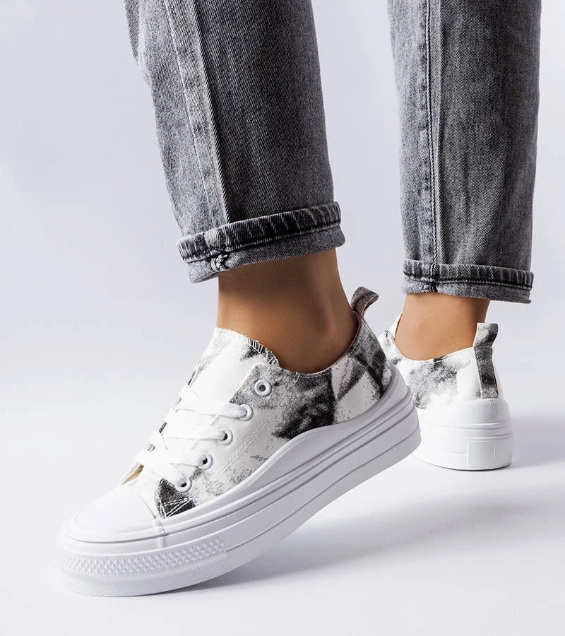 Gemre Pantofi de sport cu platformă Rocheleau alb-negru și alb