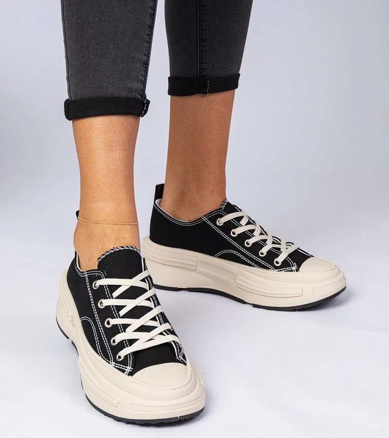 Gemre Tenisi negri de damă din material Katerin