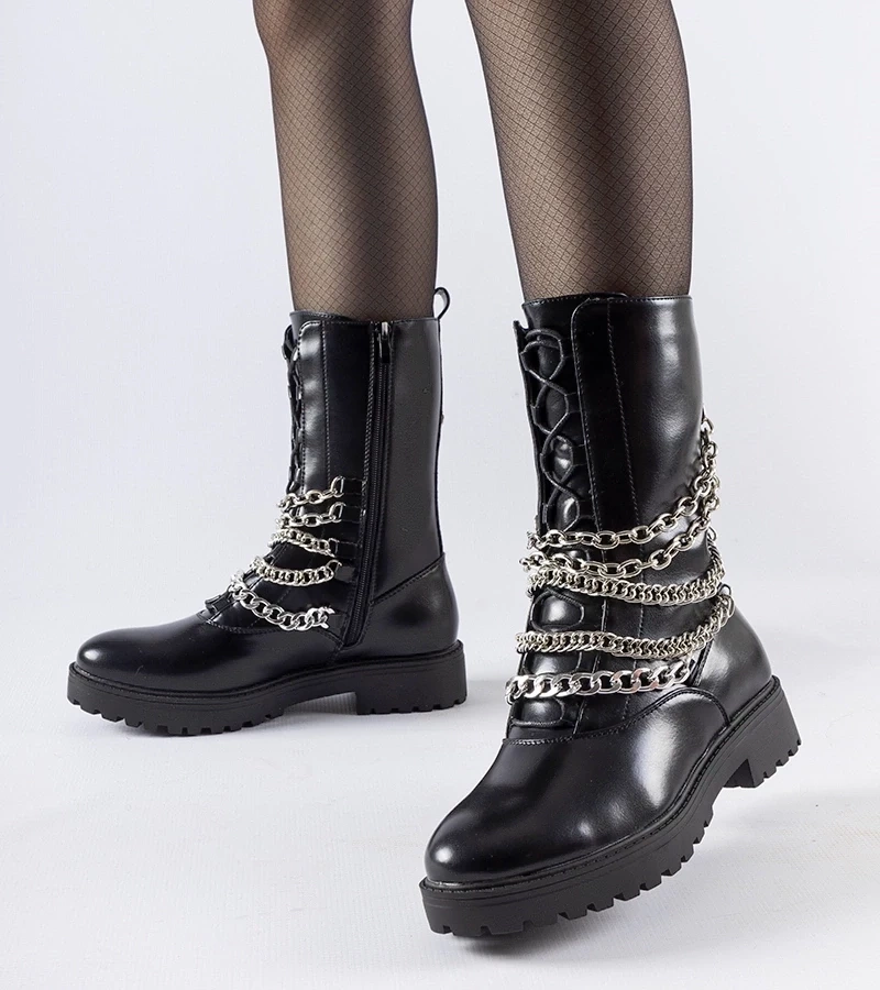 Gemre Bocanci negri căptușiți cu lanț Carroll