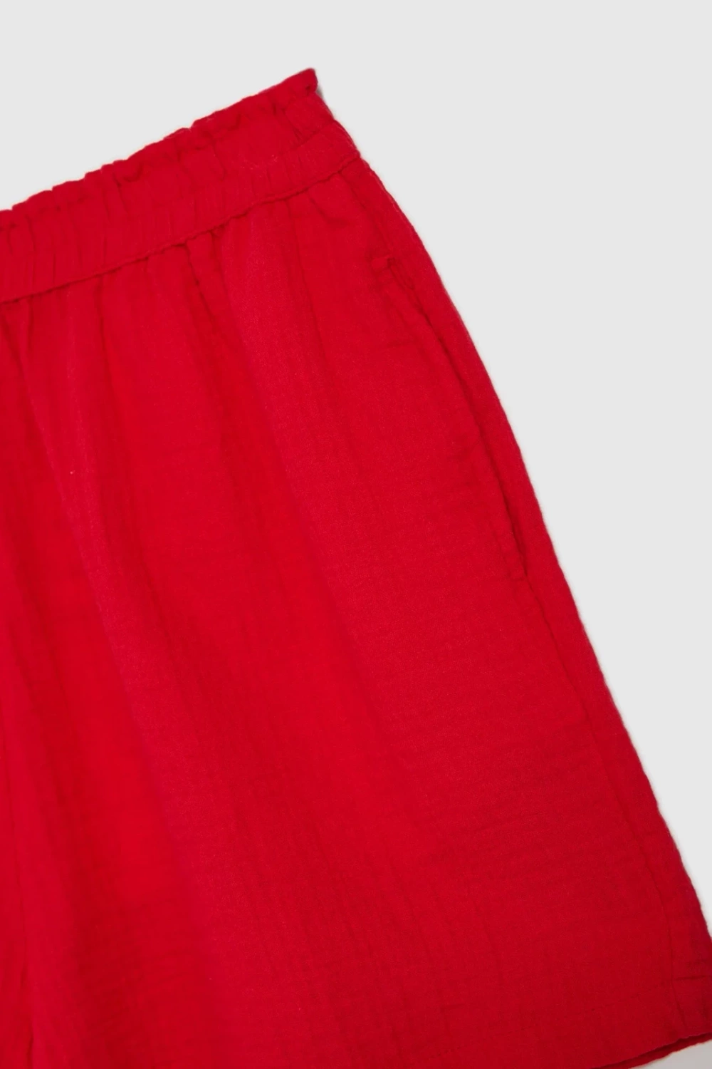 Marisse Red Cotton Shorts