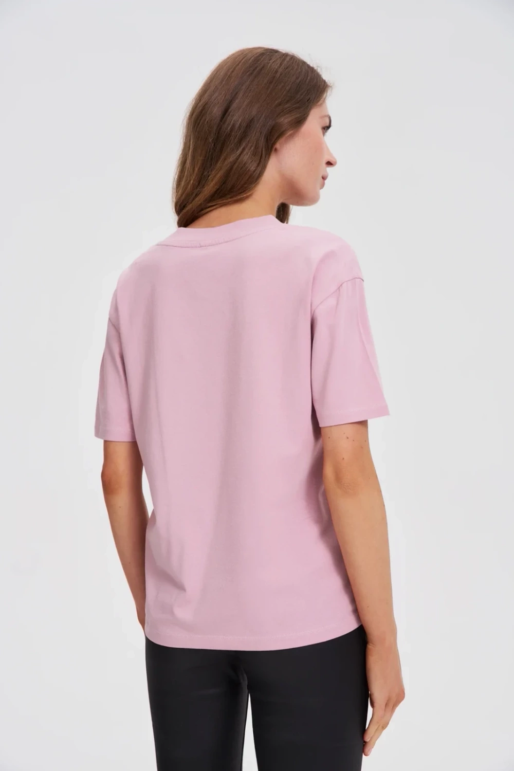 Marisse Pink V-Neck T-Shirt