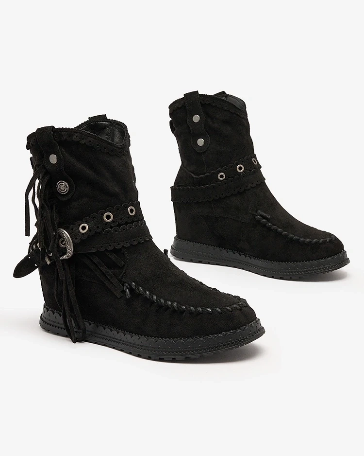 Resti Black women&#039;s boots with hidden anchor Dibisa