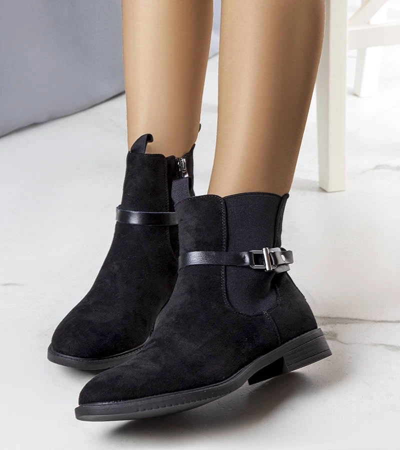 D/CEO Black wedge heeled boots Etylioo
