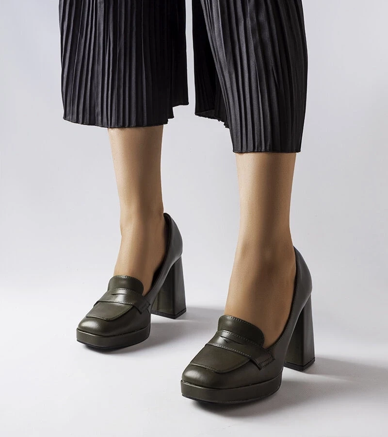 Gemre Pantofi cu toc înalt Inès verde închis