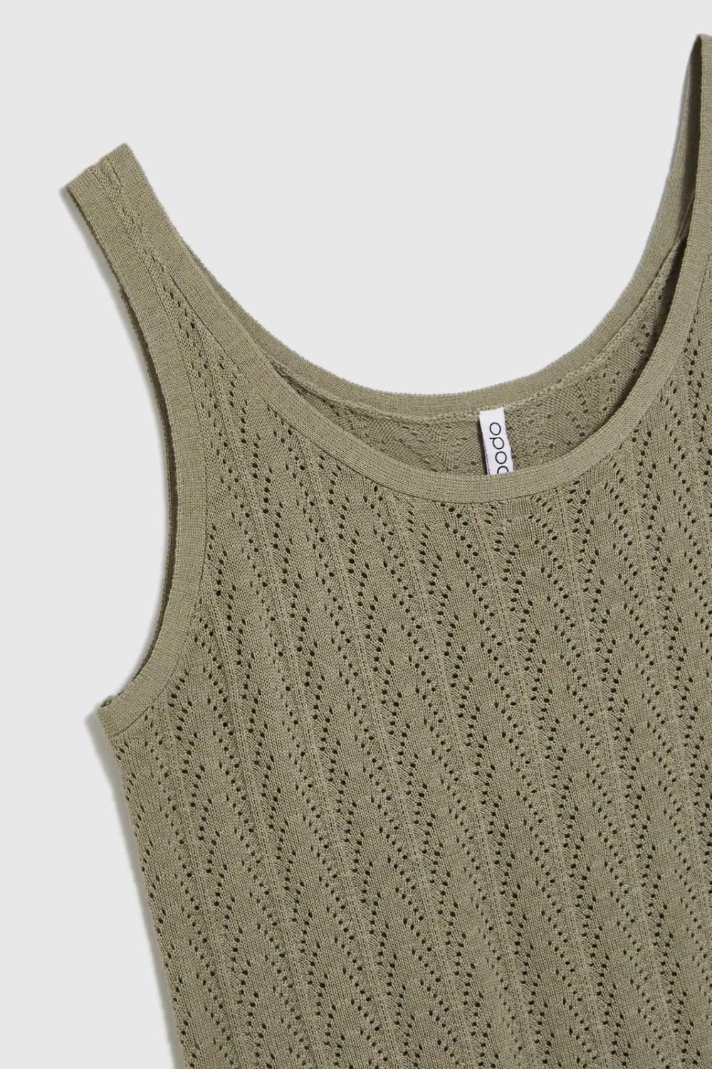 Marisse Openwork Olive Top