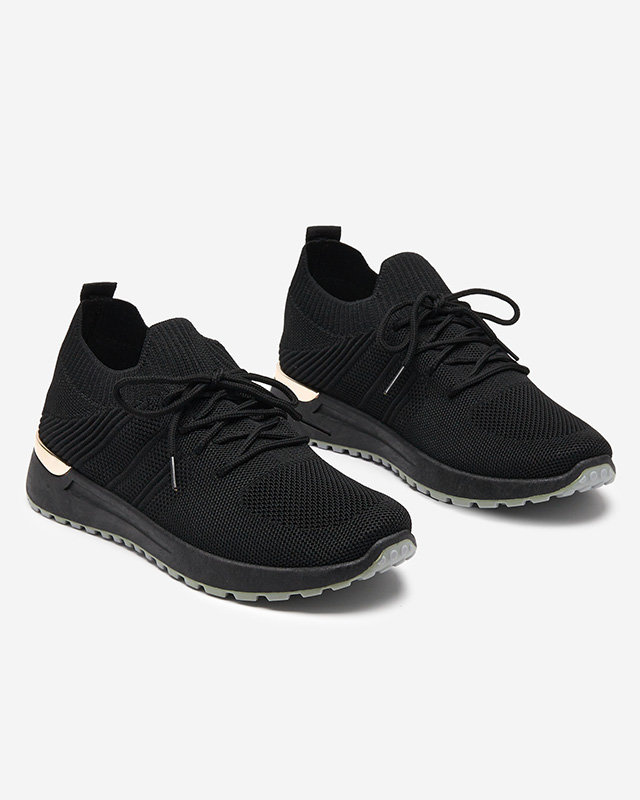 Resti Black Fabric Women&#039;s Sports Shoes Ferroni- Footwear