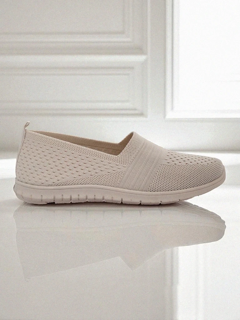 Resti Callista Women's Beige Moccasins Made of Breathable Fabric Spring Summer