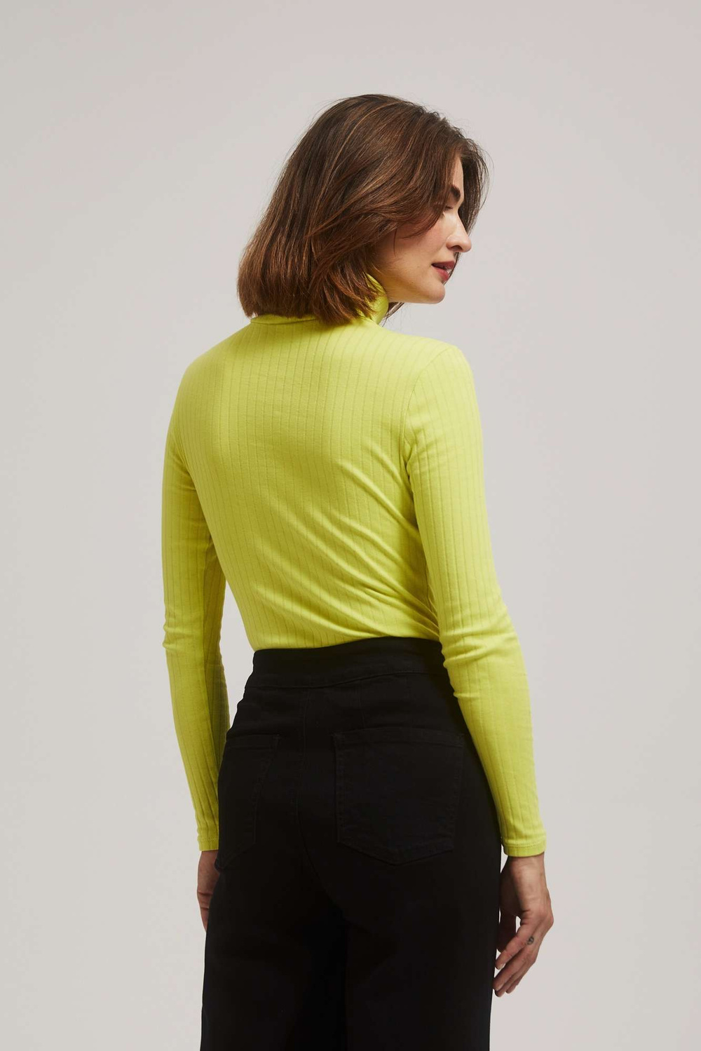 Ribbed turtleneck blouse