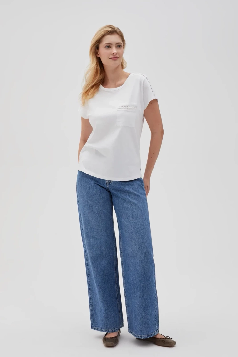 Marisse Women's T-Shirt L-Ts-4635 White