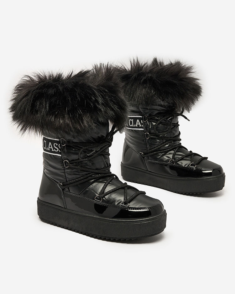Resti Lace-up boots ala snow boots with fur Heccti