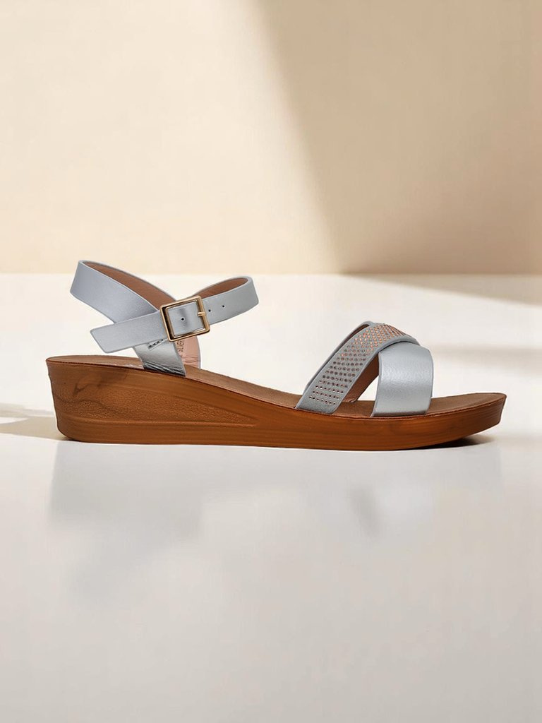 Resti Royal Fashion Women's Rhinestone Wedge Sandals Allona