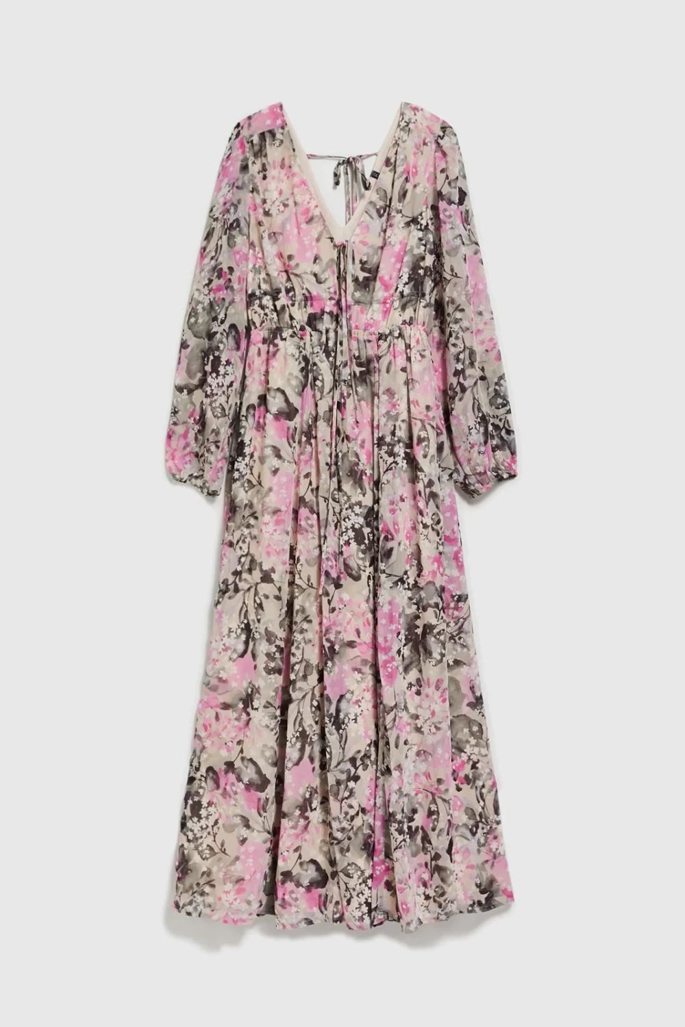 Marisse Gray Floral Maxi Dress
