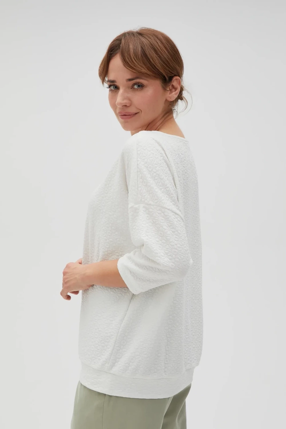 Marisse Women&#039;s Sweatshirt L-Bl-4617 Off White
