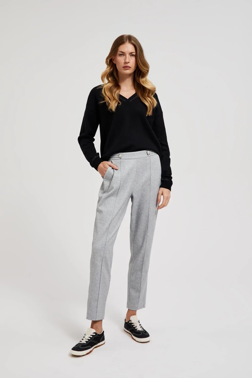 Marisse Women's Trousers Z-Sp-4501 Grey Mel