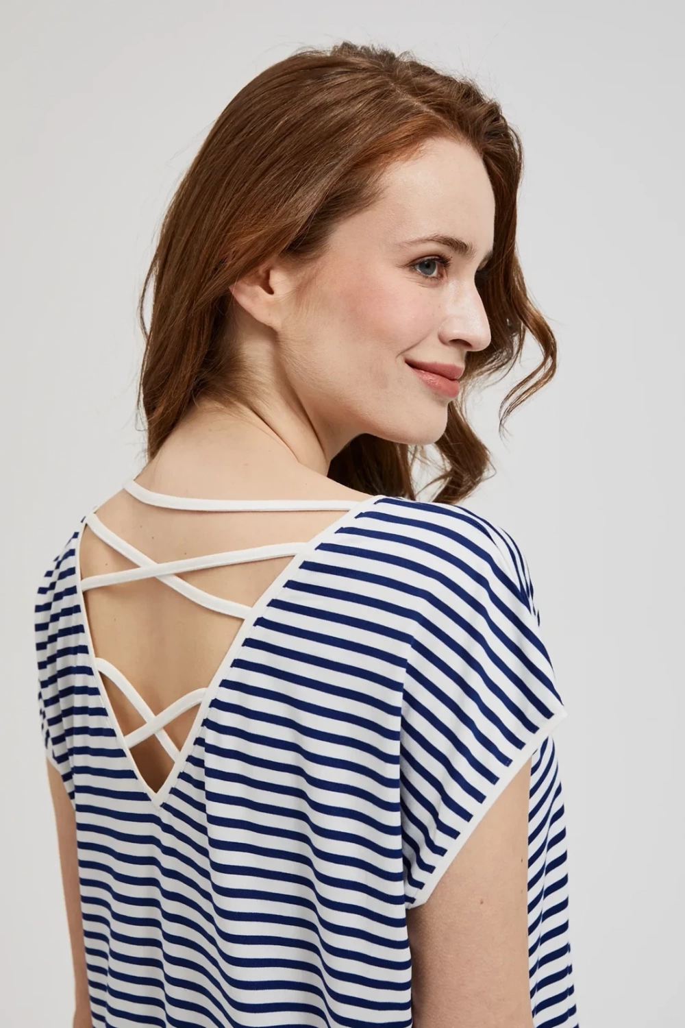 Marisse Women&#039;s Dress L-Su-4360 White_Navy