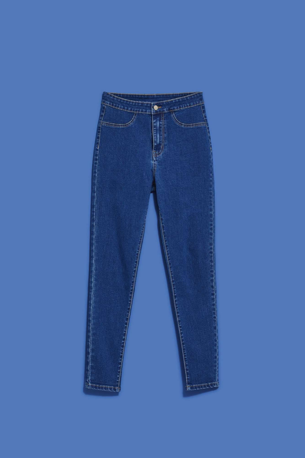 Blugi skinny cu talie înaltă