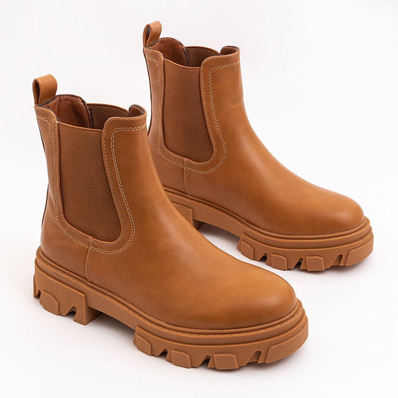 Resti Women&#039;s flat-heeled boots in camel Esta - Footwear