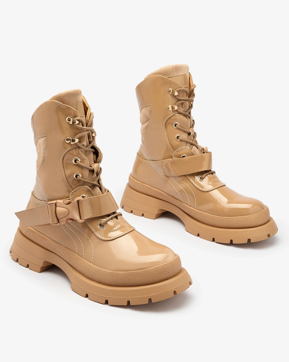 Resti Women&#039;s lacquered boots in light brown Setogy