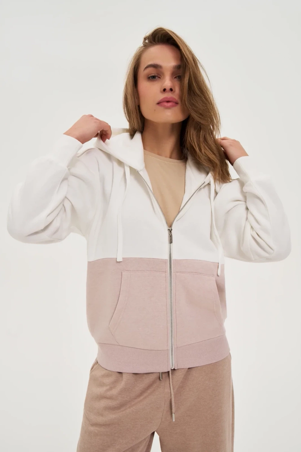 Marisse WOMENS SWEATSHIRT Z-BL-4818 L.BEIGE MEL