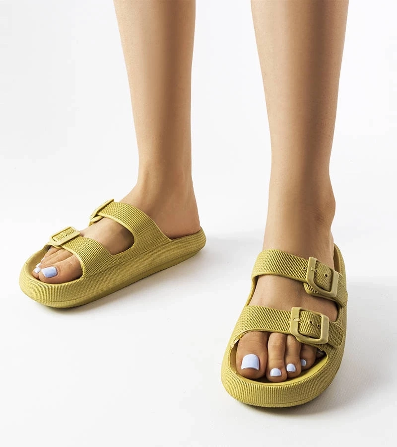 Gemre Șlapi de cauciuc verde Padova cu catarame