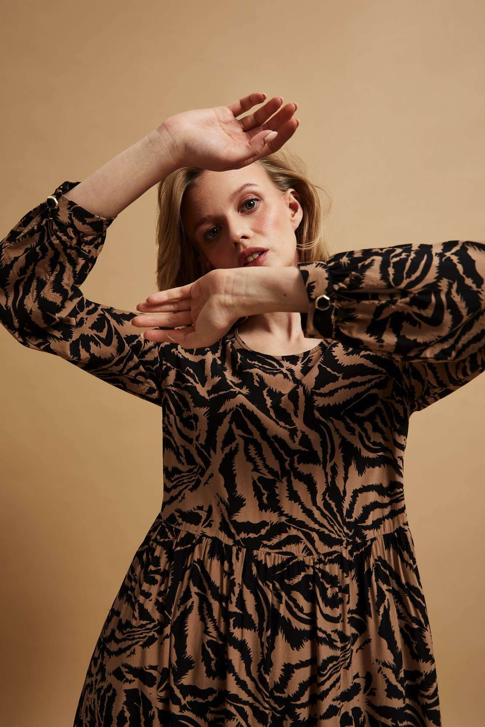 Marisse Patterned Midi Dress