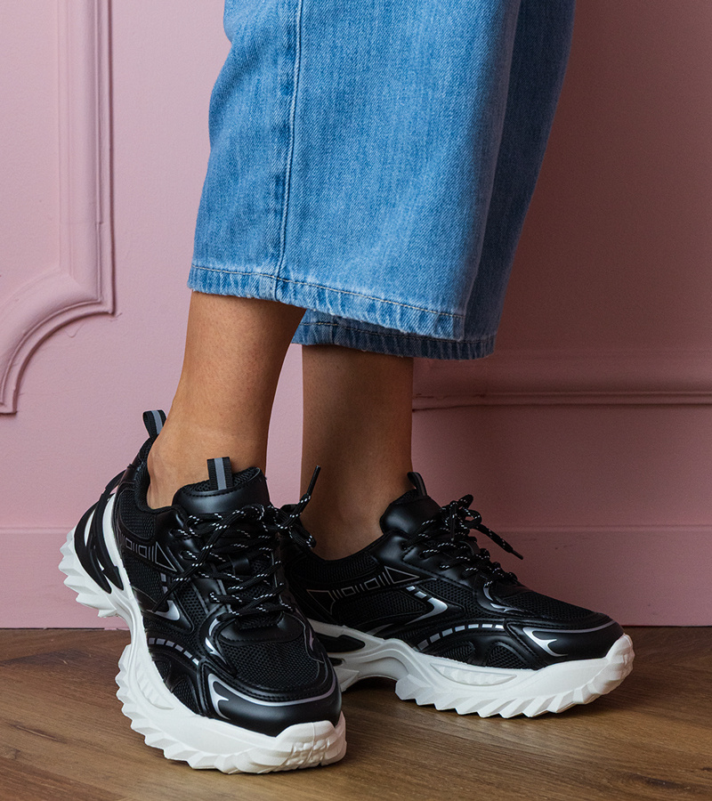 Gemre Adidași sport negri cu talpă groasă Lirana