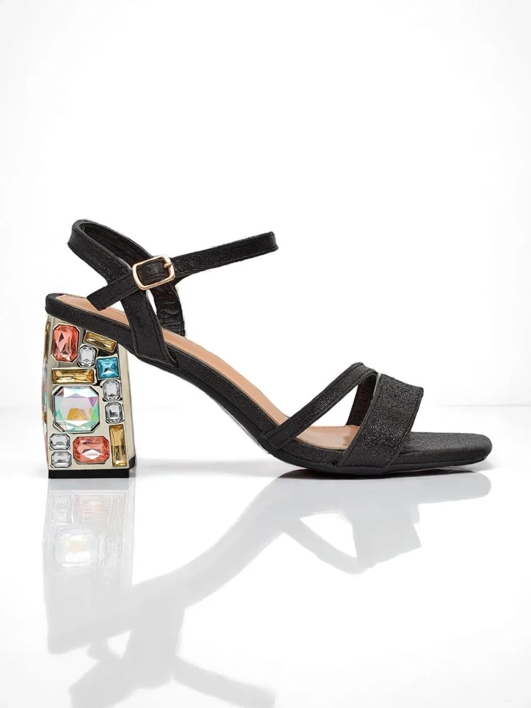 Resti Women&#039;s Glitter Crystal Charm Sandals