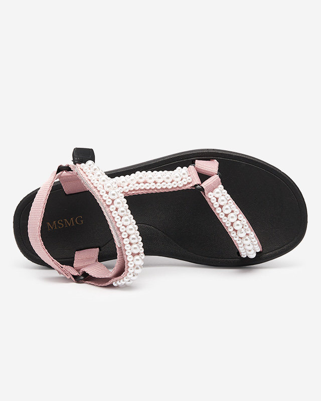 Resti Pink women&#039;s sports sandals with Dotiss pearls- Footwear