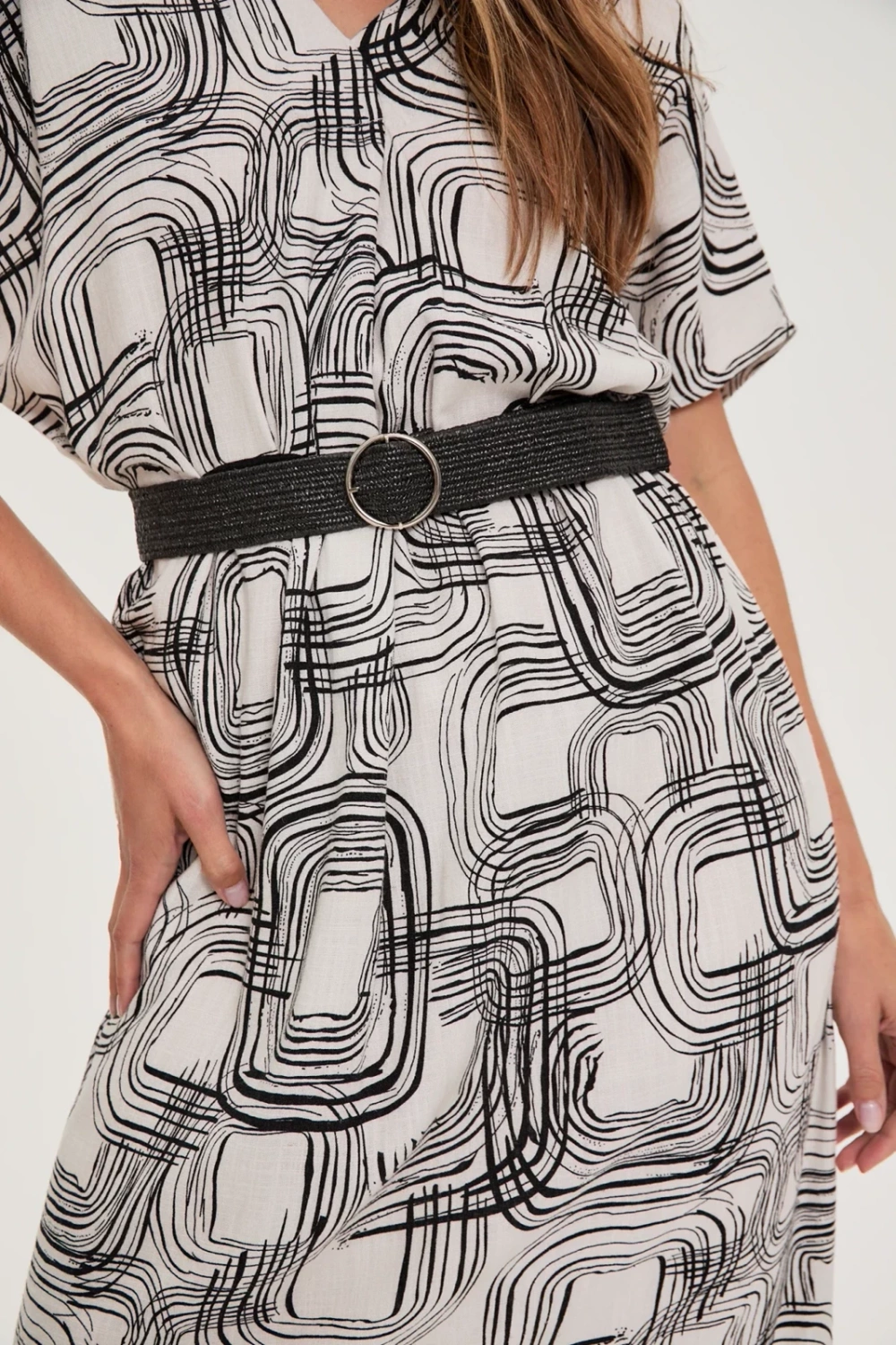 Marisse Viscose And Linen White Dress