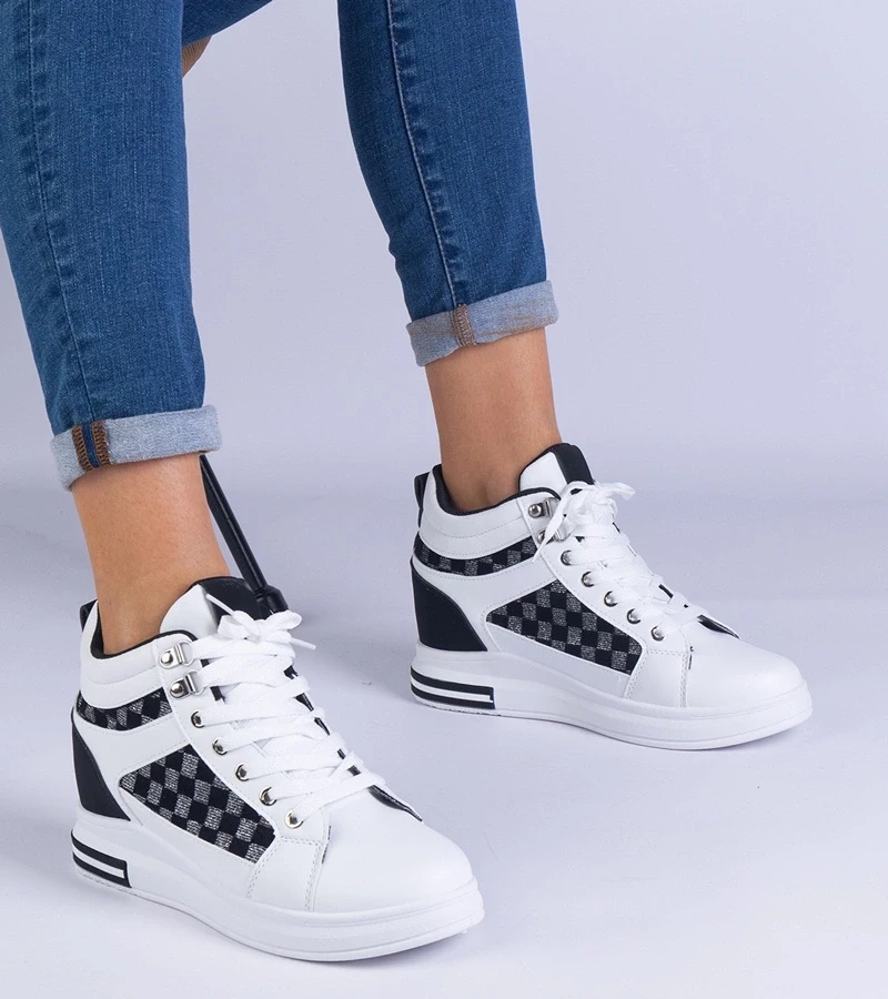 Gemre Adidași sport albi pentru femei cu platformă ascunsă Violinso