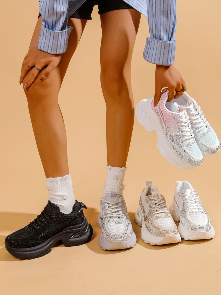 Resti Women's sports sneakers with rhinestones Bloss