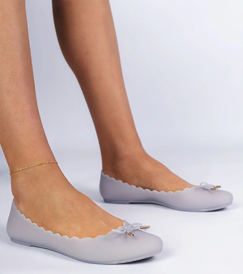 marka niezdefiniowana Gray ballerinas Melissies with a bow Levira