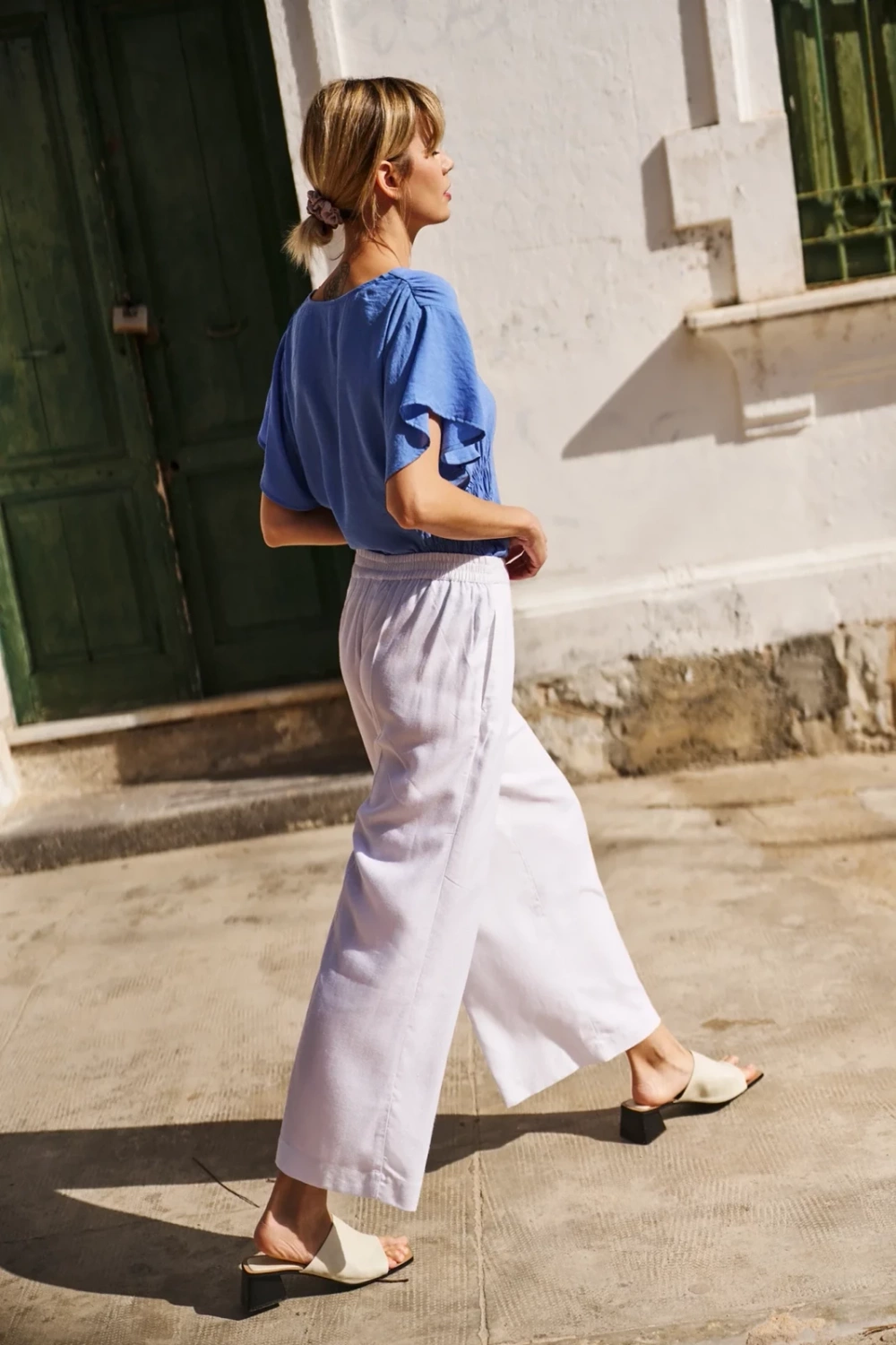 Marisse White Linen Culottes