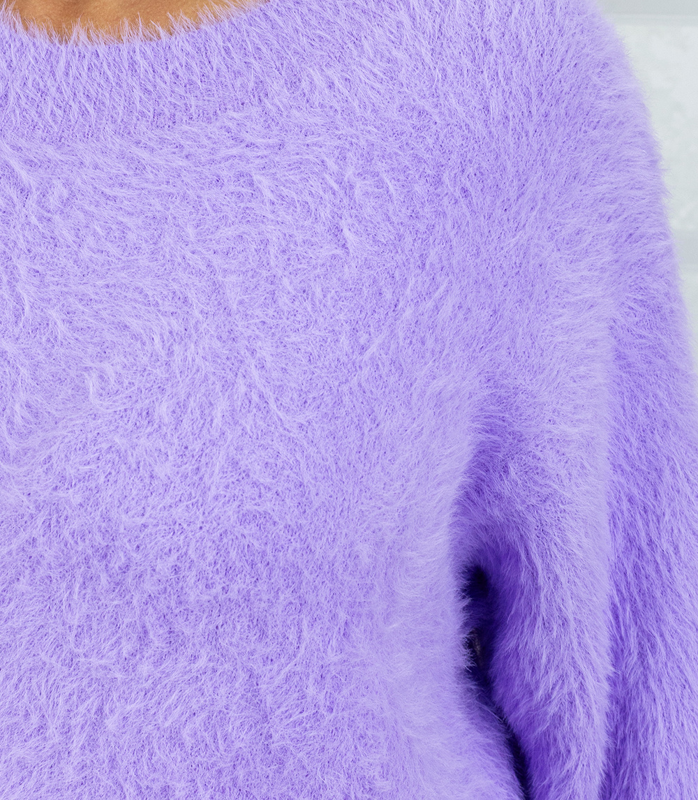 Pri Fluffy sweater knit dress round neckline FLUFFY