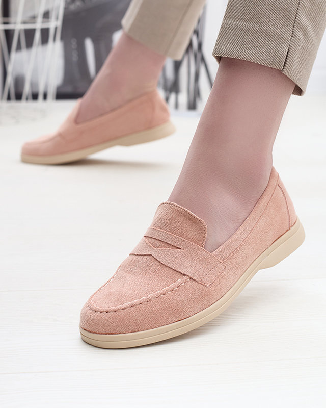 Resti Women's eco-suede moccasins in pink Daffer- Footwear