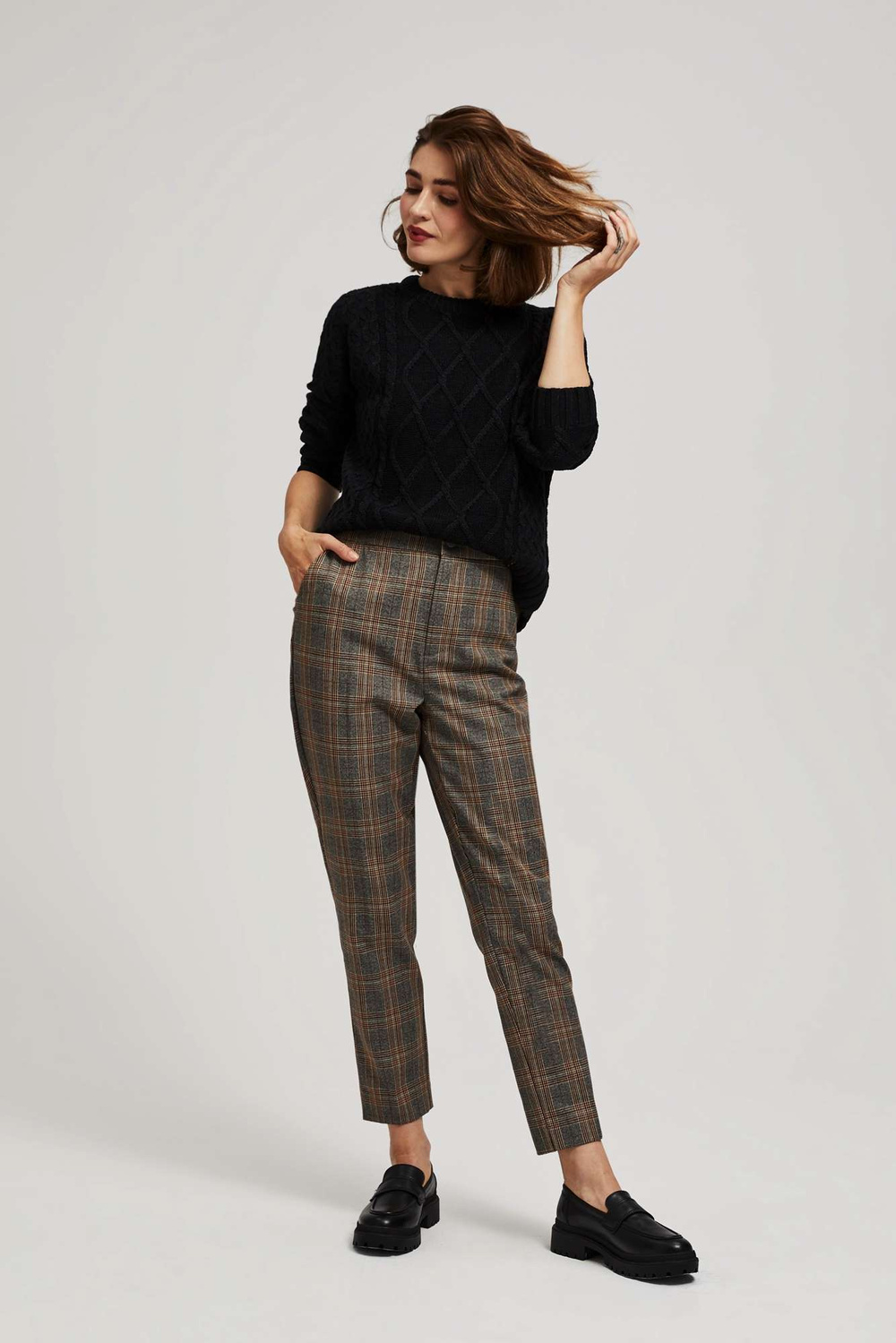 Sweater with decorative fabric