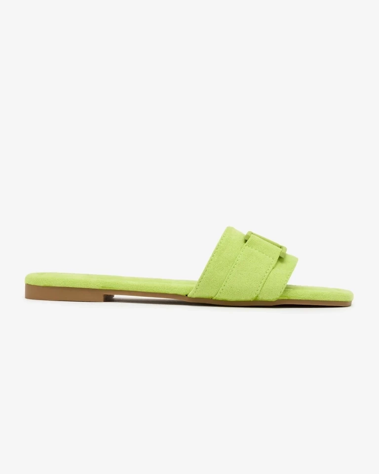 Resti Royalfashion Neon green women&#039;s flip-flops with buckle Rydr